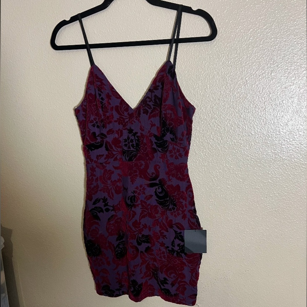 Lulu's Floral Mini‎ Dress medium grunge whimsical witchy new